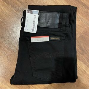 Nudie Jeans Black Skinny Lin 29x32 NWT